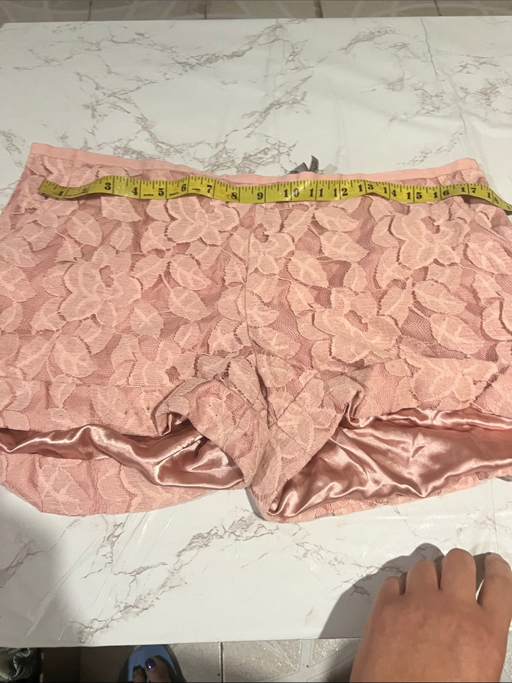 Chaps Lace Shortie Sleep Shorts in Blush Pink
